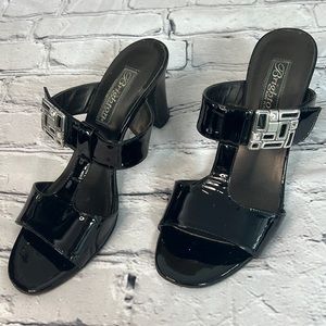 Brighton black patent sandals